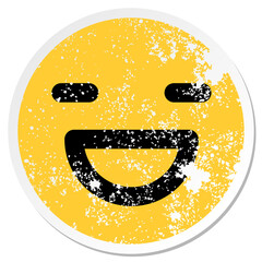 simple happy face circular sticker