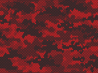 Camouflage seamless pattern. Abstract camo from hexagonal elements. Endless military texture. Print on fabric and textiles. Vector illustration.
