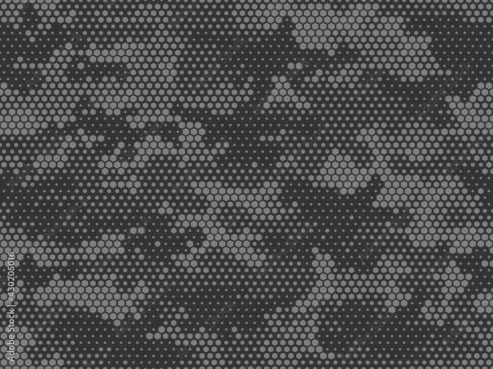 Wall mural Camouflage seamless pattern. Abstract camo from hexagonal elements. Endless military texture. Print on fabric and textiles. Vector illustration. - Wall murals