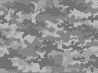 Camouflage seamless pattern. Abstract camo from hexagonal elements. Endless military texture. Print on fabric and textiles. Vector illustration. - obrazy, fototapety, plakaty