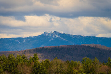 spring  view of Mount Mansfield in the Vermont Green Mountains
