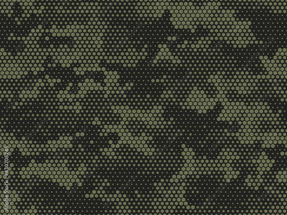 Aufkleber camouflage seamless pattern. abstract camo from hexagonal elements. endless military texture. print 