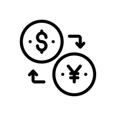 Currency Exchange Vector Outline icon. Banking and Finance Symbol EPS 10 File