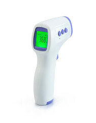 Infrared Thermometer, temperature measurement device isolated on white