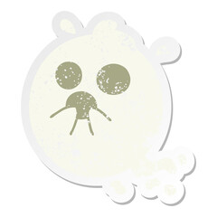cute frightened ghost grunge sticker