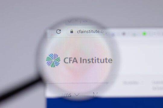 New York, USA - 26 April 2021: CFA Institute logo close-up on website page, Illustrative Editorial.