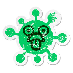 exhausted staring virus distressed sticker