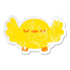 cute cartoon baby bird grunge sticker