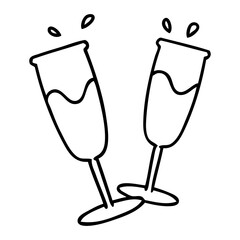 full champagne glasses