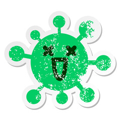super happy dead virus distressed sticker