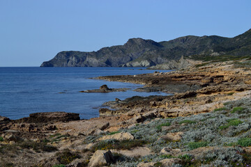 Fototapeta na wymiar Veduta della costa di Porto Palmas