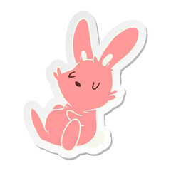 cartoon rabbit sleeping sticker