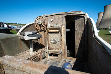Old boat salvaged from a river