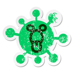 staring nauseous virus distressed sticker