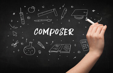 Hand drawing education concept concept