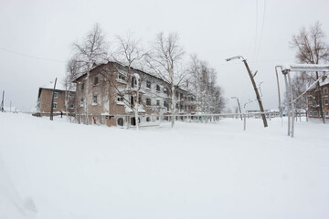abandoned Ural city in winter