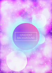 Luminous background with liquid neon shapes. Purple fluid. Fluorescent cover with bauhaus gradient.