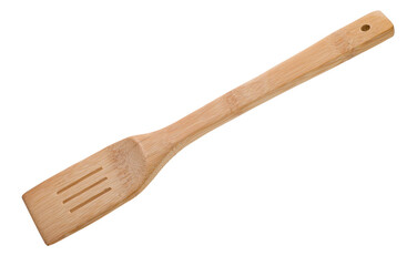 Wooden cooking flat spatula isolated over white