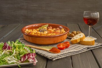 bean stew with chorizo and blood sausage