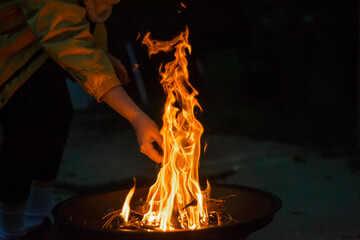 fire in the fireplace