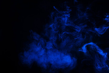 Blue and pink steam on a black background.