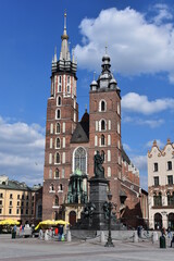 Naklejka na ściany i meble Krakow, historic old town, main square, monuments, city in Poland,