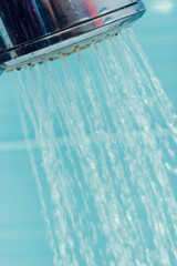 Shower watering. Beauty motion blur water