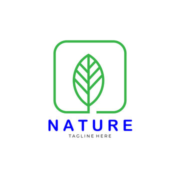 nature logo farms line art vector illustration design
