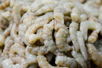 Ocean shrimp. Close-up. Food texture.