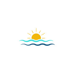 sea wave icon symbol logo template