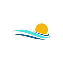 sea wave icon symbol logo template