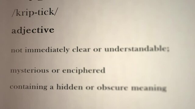 Cryptic Definition