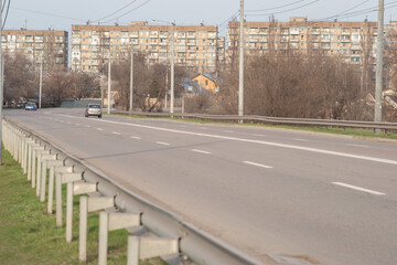 Fototapeta na wymiar empty road cities of ukraine cities coronavirus distance quarantine