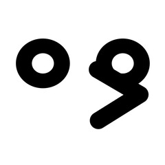 blank eyed bird face icon