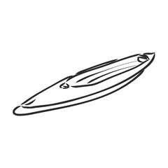 kayak vector sketch on a white background