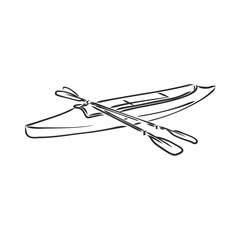 kayak vector sketch on a white background