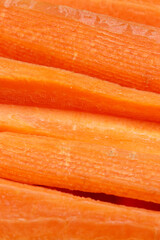 close-up  slice of  organic and fresh carrots
