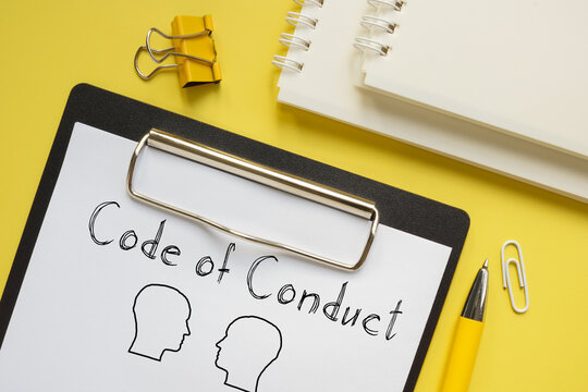 Code Of Conduct Is Shown On The Business Photo Using The Text