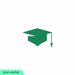 graduation hat icon vector illustration logo template