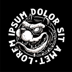 bulldog head vector badge design