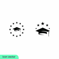 graduation hat icon vector illustration logo template