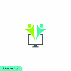 human shape teamwork icon vector illustration logo template