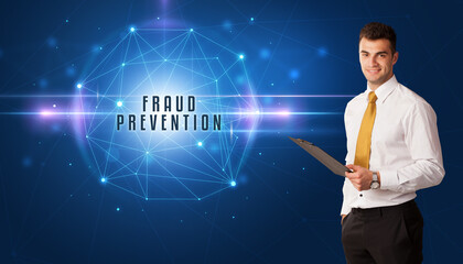 businessman thinking about security concept