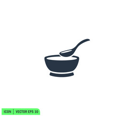 porridge bowl icon vector illustration logo template