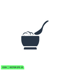 porridge bowl icon vector illustration logo template
