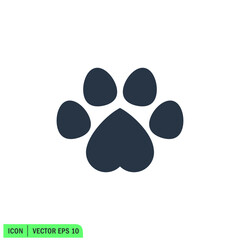 paw print icon vector illustration logo template 