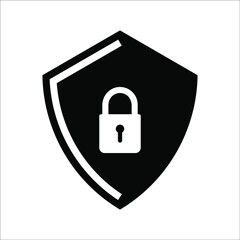 Security icon vector. Shield security symbol in trendy design on white bsckground. color editable