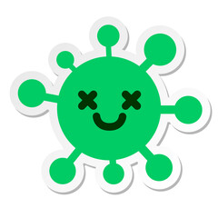 happy cross virus sticker