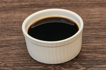 Asian soya sauce in the bowl