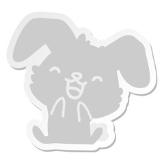 cartoon rabbit yawning sticker